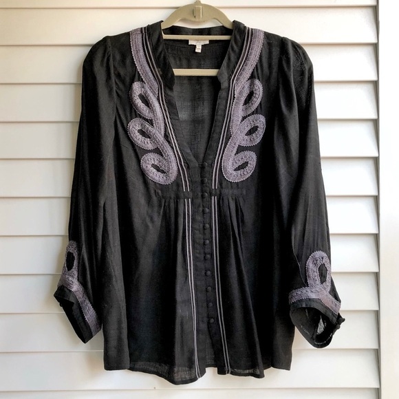 Joie Ayana Silk Embroidered Tunic Top - Picture 2 of 9